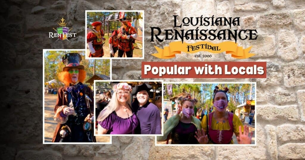 Louisiana renaissance festival attracting locals with camping options.