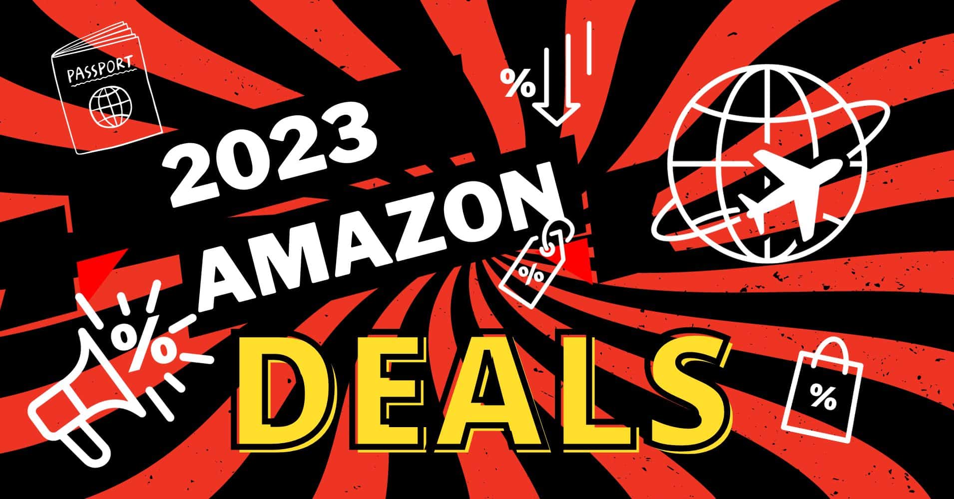 2023 Amazon deals for travel gifts - perfect for women or men, featuring a captivating red and black background.