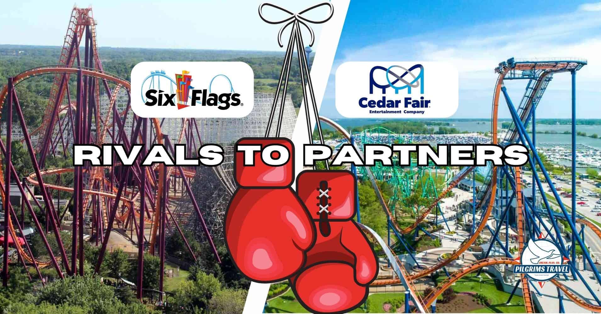 Six flags partners with cedar fair.